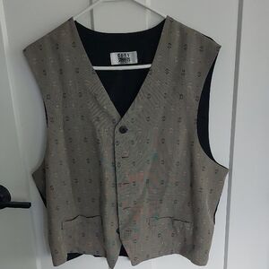 Gray Patterned Vest, Mens Medium